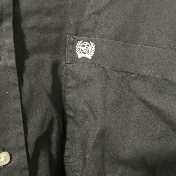 CINCH - MEN'S SOLID BLACK LONG SLEEVE BUTTON-DOWN WESTERN SHIRT - Picture 4 of 5
